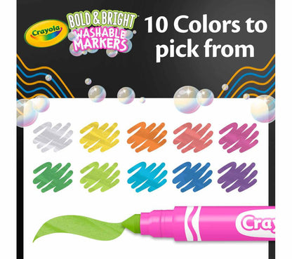 Crayola Markers Bright & Bold - 10 Marcadores Punta Gruesa