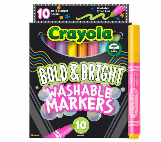 Crayola Markers Bright & Bold - 10 Marcadores Punta Gruesa