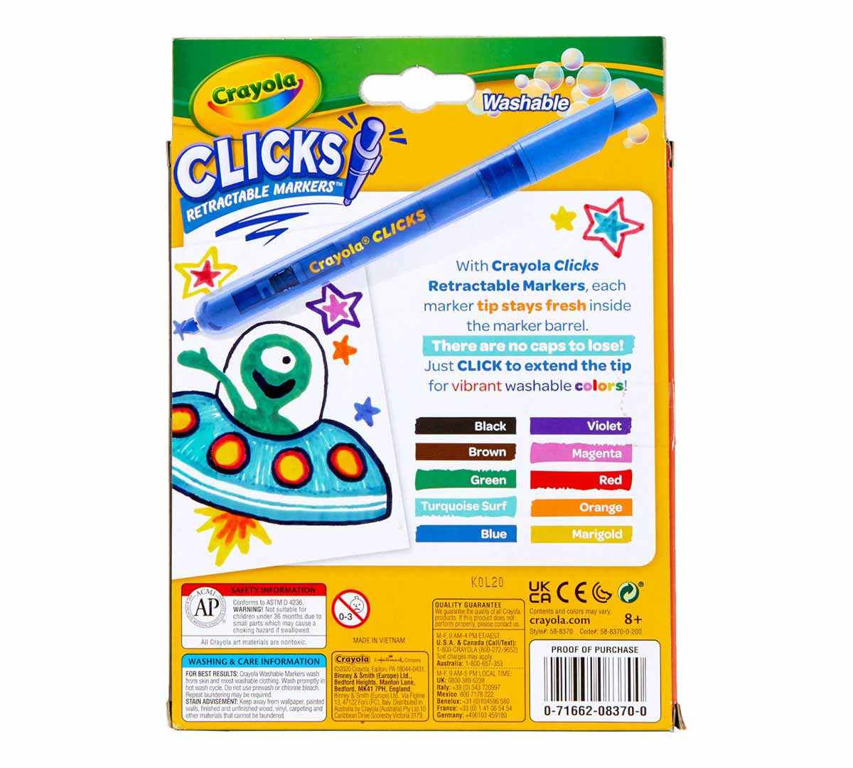 Crayola Clicks - 10 Marcadores Retráctiles