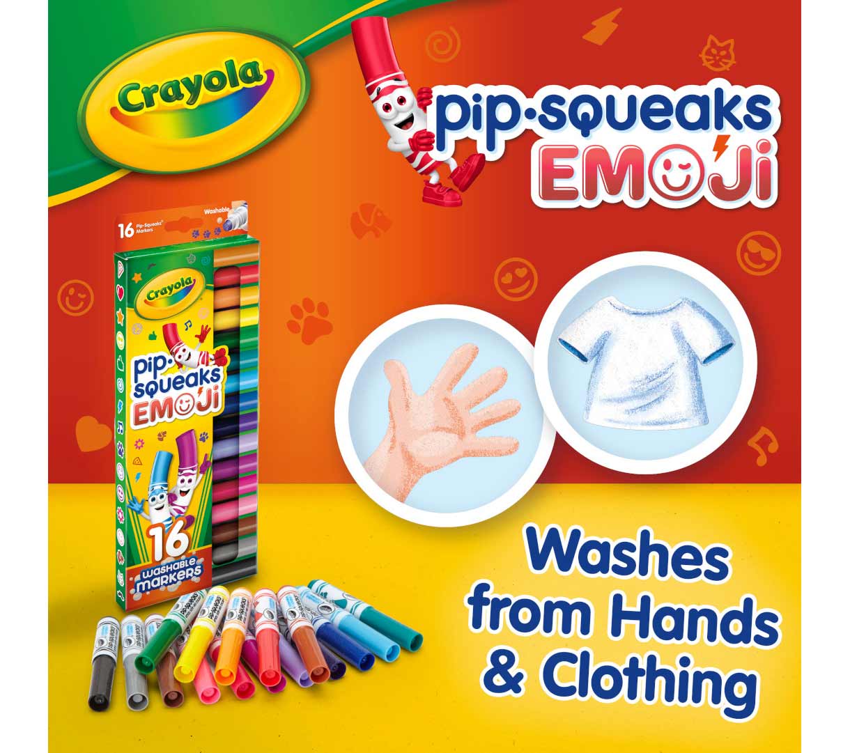 Crayola Pip-Squeaks Emoji - 16 Marcadores de Sello