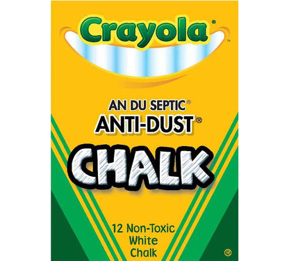 Tiza Blanca Antipolvo Crayola - 12 piezas