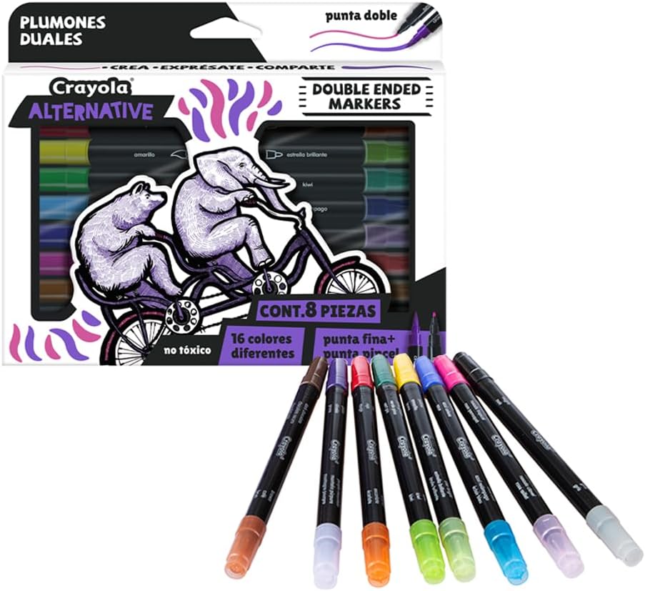 Crayola Alternative - 8 Marcadores Doble Punta