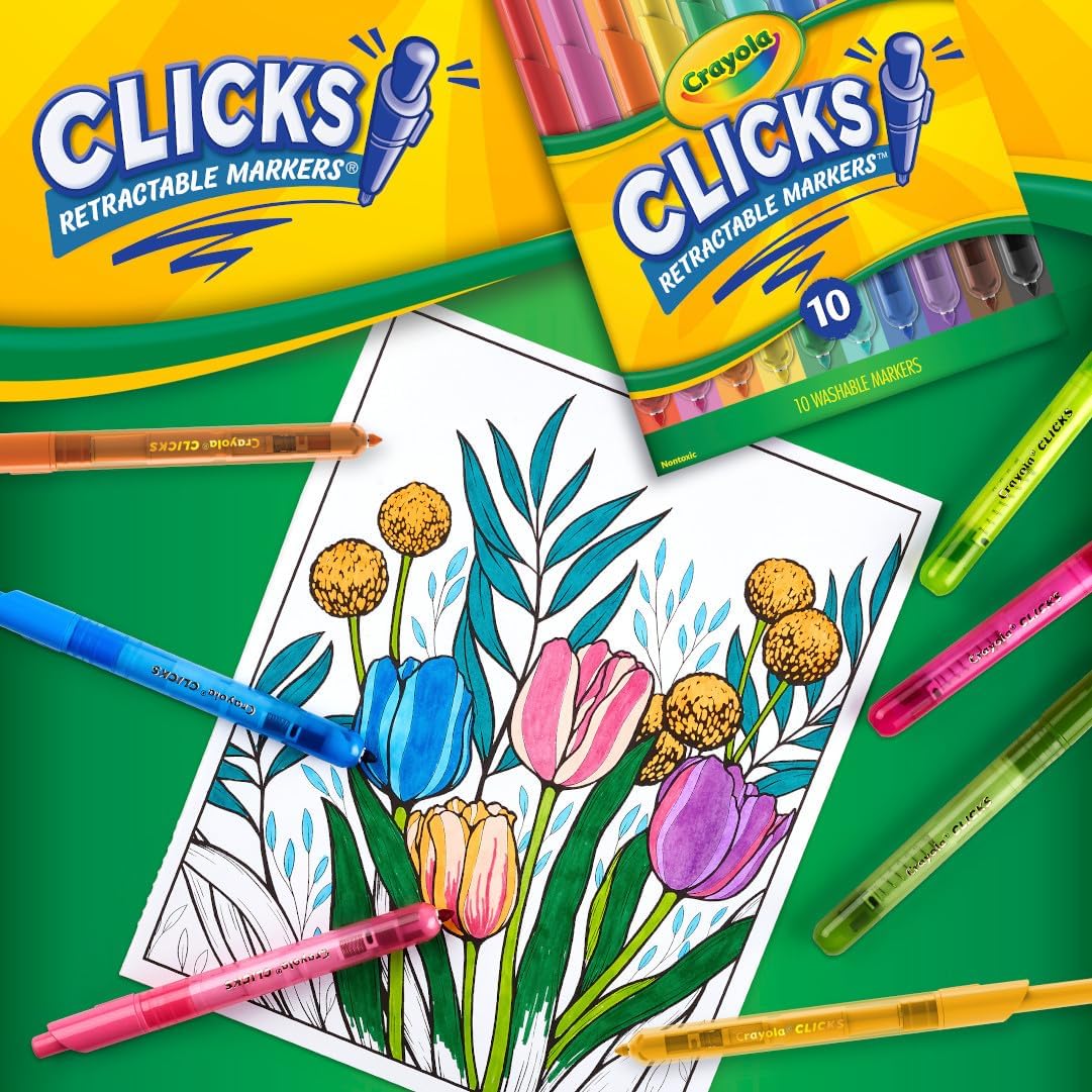 Crayola Clicks - 10 Marcadores Retráctiles