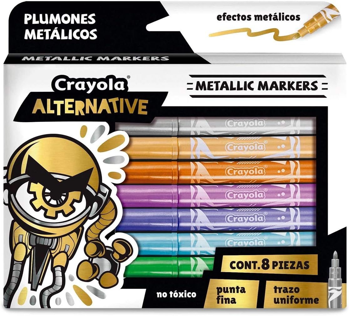 Crayola Alternative - 8 Marcadores Metálicos