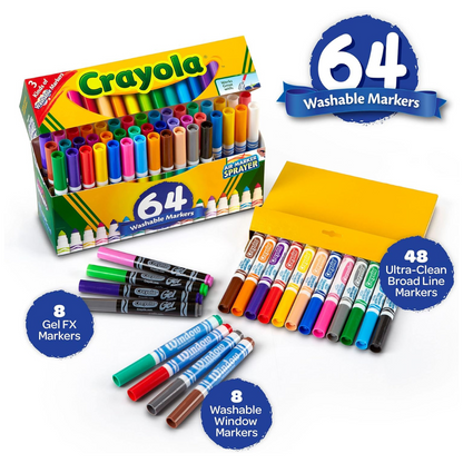 Crayola Markers - 64 Marcadores Punta Gruesa