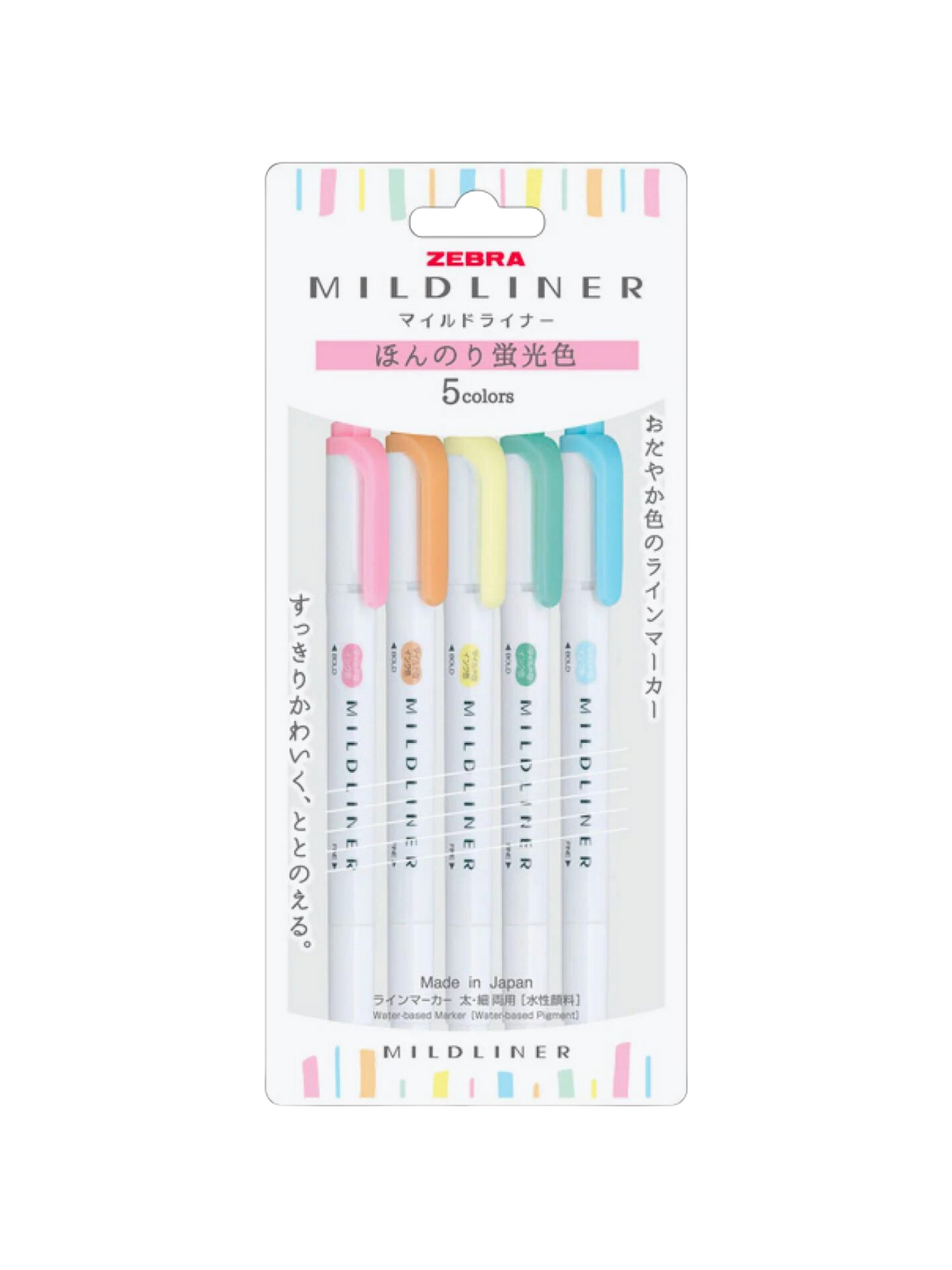 Zebra Mildliner - Set de 5 Colores Fluorescentes