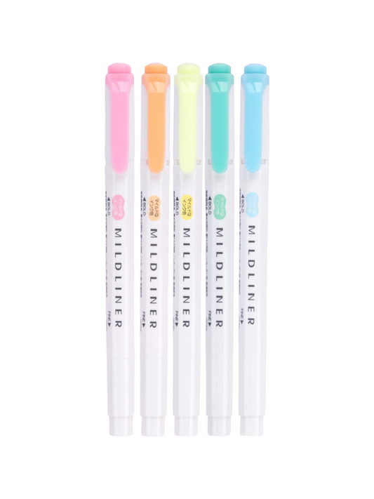 Zebra Mildliner - Set de 5 Colores Fluorescentes