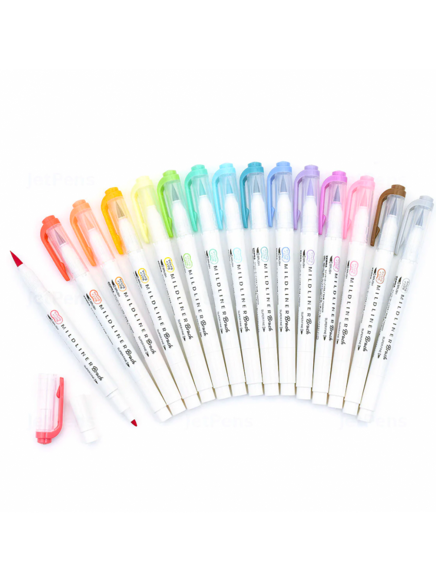 Zebra Mildliner Brush Pens - Set de 15 Colores