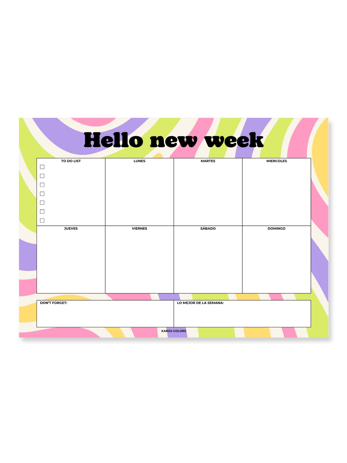 Planeador Semanal - Hello new week