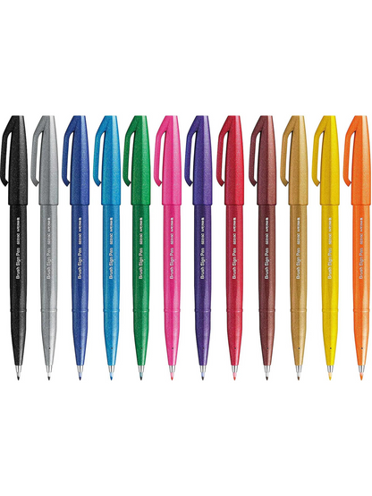 Pentel Brush Pens - 12 Marcadores de Colores