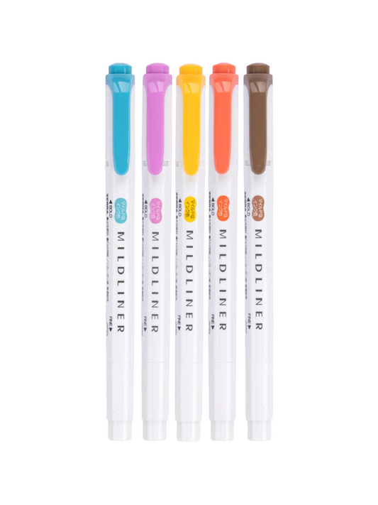 Zebra Mildliner - Set de 5 Colores Cálidos