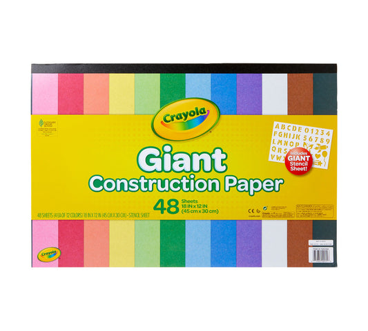 Papel Construcción Crayola - Block Gigante de 48 hojas