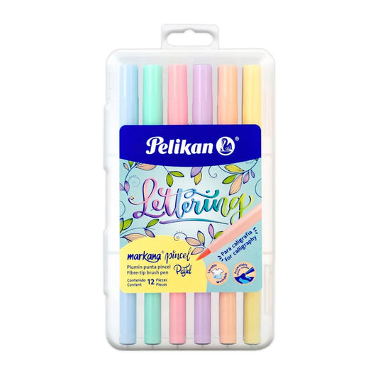 Pelikan Brush - 12 Marcadores Punta de Pincel Pastel