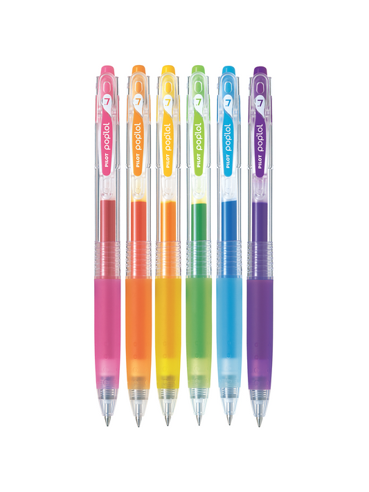 Bolígrafos Pilot Pop Lol - 0.7 mm - Set de 6 Colores