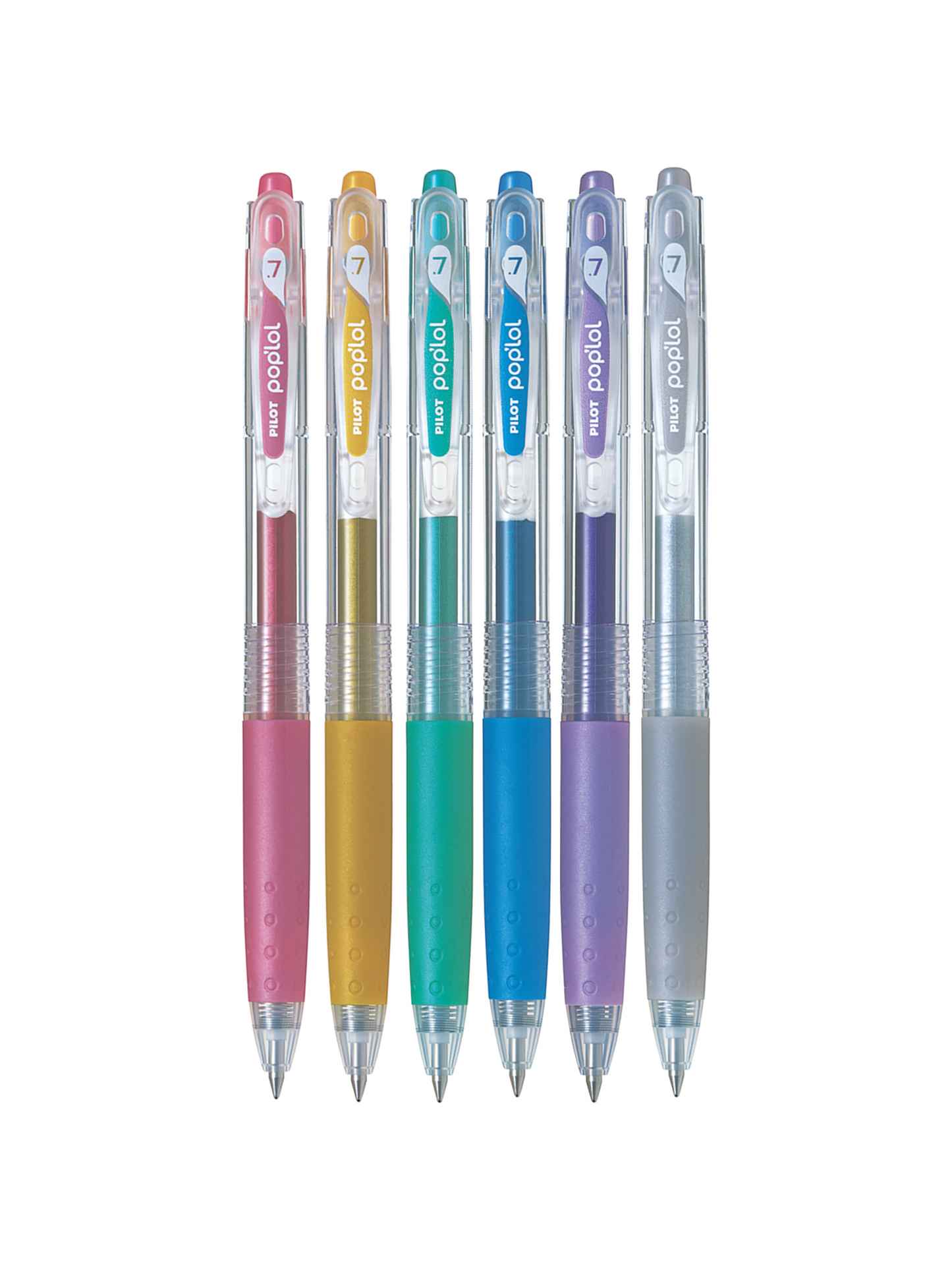 Bolígrafos Pilot Pop Lol - 0.7 mm - Set de 6 Colores Metálicos