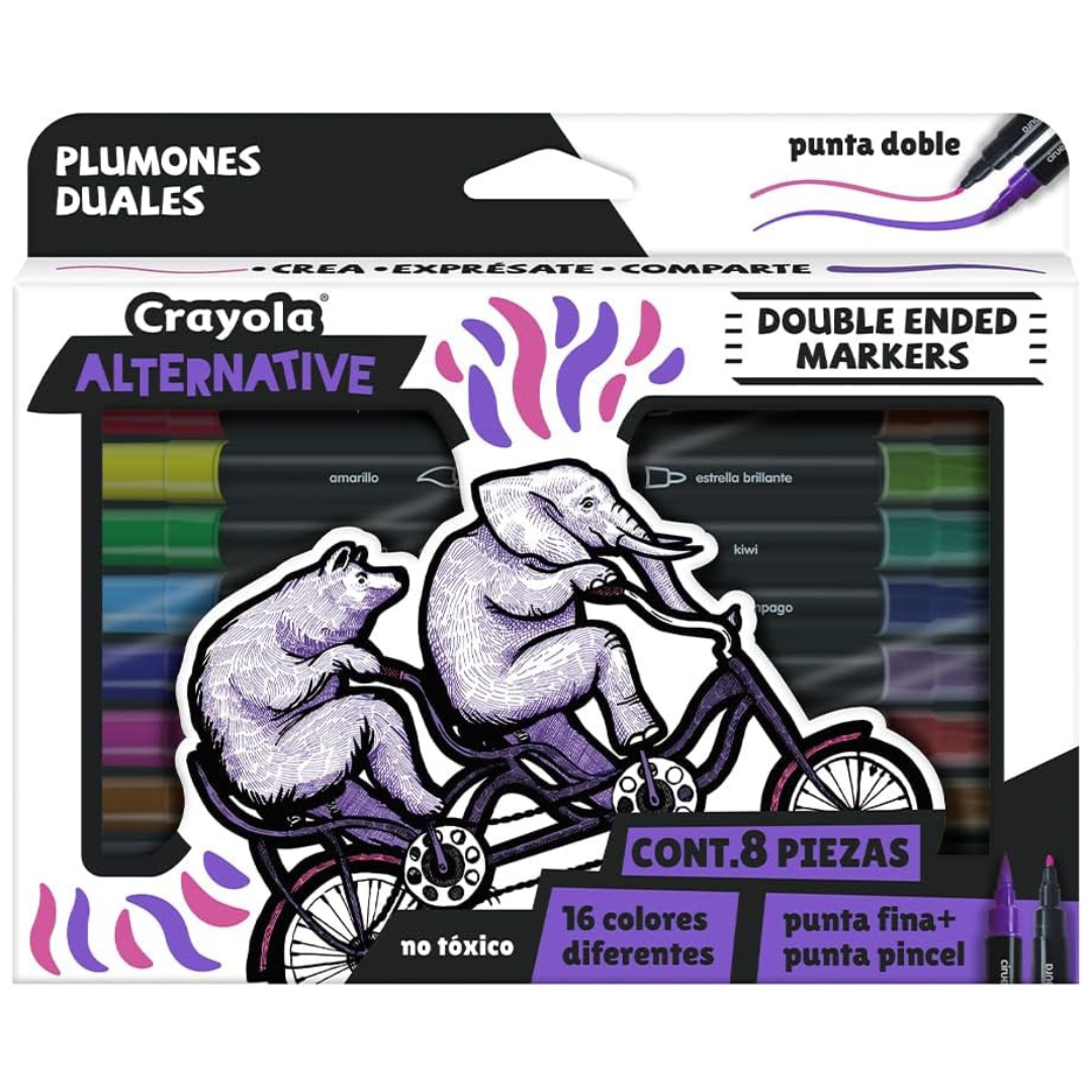 Crayola Alternative - 8 Marcadores Doble Punta