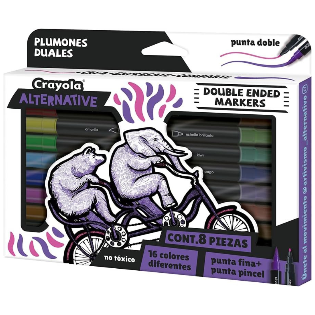 Crayola Alternative - 8 Marcadores Doble Punta