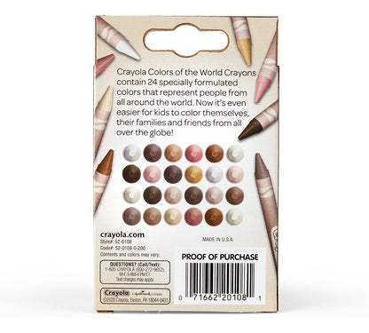 Crayones de Cera Crayola Colors of the World - Caja de 24 Colores
